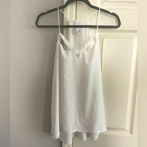Express white flowy strappy halter layered tank medium keyhole peekaboo Y2K